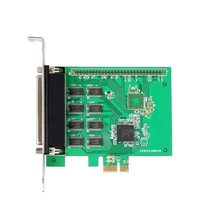Tarjeta Serial Industrial Exar XR17V358 PCIe de 8 Puertos RS232, Placa de Expansión COM Multipuerto PCI Express a DB9 con Cable de Distribución