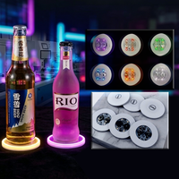 Individuelles Logo Schwerkraftsensor LED-Untersetzer Mehrfarbig Blinkende Flaschenbeleuchtung für Bar Nachtclub Party Hochzeitsdekoration