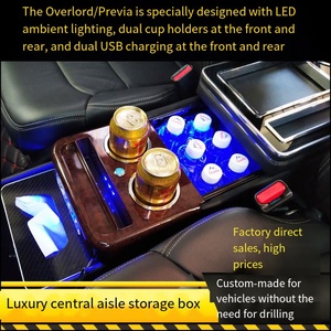 กล่องเก็บของที่วางแขน แถวกลาง สำหรับ<span class=keywords><strong>รถ</strong></span>ยนต์ทั่วไป ซีรีส์ 30-50 สำหรับ Toyota Estima Previa <span class=keywords><strong>คอนโซล</strong></span>กลาง ปรับได้ พร้อมที่วางแก้ว - Product Image 2