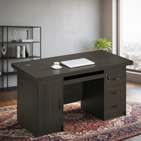Bureau d'ordinateur moderne avec tiroirs, mobilier de bureau compact en bois, support d'écran gain de place, personnalisation usine, vente en gros