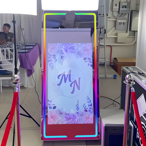 Machine <span class=keywords><strong>Photo</strong></span> Booth Miroir 65 Pouces Entrepôt EU USA, Écran Tactile Miroir Design Matrice Appareil <span class=keywords><strong>Photo</strong></span> Reflex Numérique pour Fêtes - Product Image 1