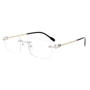 Novo Óculos de Titânio Puro Ultra-leve com Design Fashionable, Armação Quadrada Sem Aro com Bloqueio de Luz Azul, Design Unissex - Product Image 5