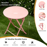 Table et chaises pliantes modernes en fer et plastique, mobilier d'extérieur pour café, balcon, loisirs, salon de thé