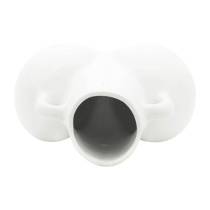 Vaso in ceramica a mezzo corpo, decorazione moderna per la tavola del soggiorno, bianco - Product Image 6