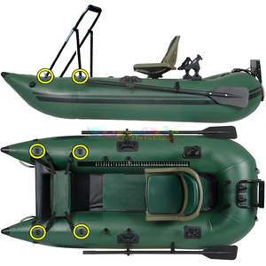 Agua ocio Schlauchboot Pedal Drive bote inflable 1 persona desmontable pesca Kayak bote de pesca inflable con Motor - Product Image 5