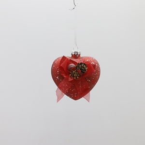 Christmas Tree Hanging Glass <b>Material</b> Ornament Hand Blown <b>Red</b> Glass Heart Home Decoration - Product Image 5