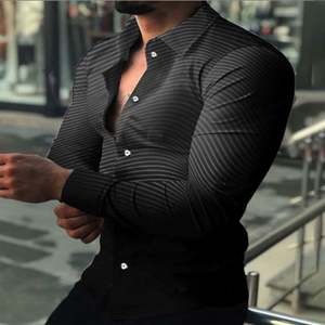 2025 New Design Letter Print <strong>Men's</strong> Shirts High Quality Long Sleeve Slim Top Plus Size <strong>Men's</strong> <strong>Fashion</strong> <strong>Clothing</strong> - Product Image 4