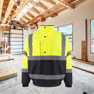 Sudadera Térmica Reflectante ANSI Clase 2 de Forro Polar, Sudadera de Seguridad de Alta Visibilidad de Poliéster con Capucha Desmontable - Product Image 1