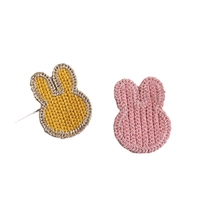 DIY kleine konijn gebreide stoffen patch kinderkleding, schoenen, hoeden, decoratieve accessoires, kleurrijke hartaccessoires