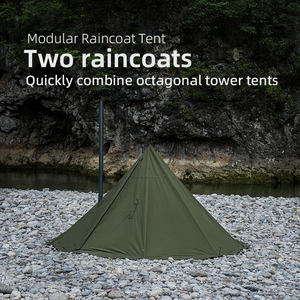 Tenda da <span class=keywords><strong>Campeggio</strong></span> Modulare Bushcraft Monolocale Quattro Stagioni in Cotone TC Impermeabile, Poncho Rifugio per Escursionismo, Alpinismo, Sopravvivenza nella Foresta - Product Image 6