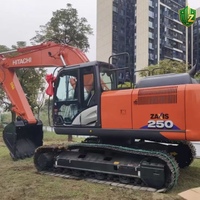 Excavadora de cadenas Hitachi ZX250 usada de 25 toneladas, diseño de cadenas largas, excelente movilidad en sitios con barro, pocas horas de trabajo.