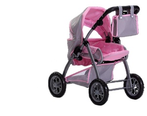 Poussette jouet <span class=keywords><strong>de</strong></span> haute qualité, design <span class=keywords><strong>de</strong></span> couleur <span class=keywords><strong>rouge</strong></span> vif d'usine, 4 roues et deux serrures <span class=keywords><strong>de</strong></span> sécurité avec poupée <span class=keywords><strong>de</strong></span> jeu - Product Image 3