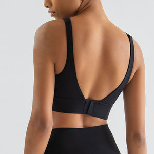 Supporto sportivo leggero da donna antiurto da corsa reggiseno Yoga profondo V schienale fisso tazza sportiva stampa biancheria intima poli reggiseno Fitness - Product Image 2