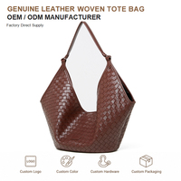 Cuir Véritable Dames Fait Main Oversized Tissé Sac à Épaule Laptop 14 Pouces Sacs Tote pour le Travail de Bureau Personnalisé