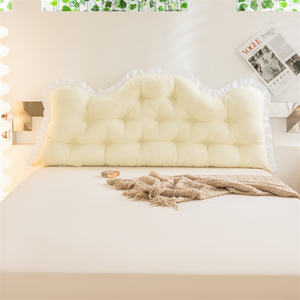 Color sólido 2023 nuevo botón de clavo mecánico pastoral cojín de cabecero de color sólido bolsa suave espalda beige <span class=keywords><strong>funda</strong></span> de <span class=keywords><strong>almohada</strong></span> - Product Image 3