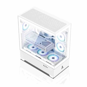 Venta al por mayor de fábrica Atx <span class=keywords><strong>Gaming</strong></span> <span class=keywords><strong>PC</strong></span> Case White Mid Tower Gamer Case MATX Micro Desk Gabinete de computadora de vidrio templado para escritorio - Product Image 4