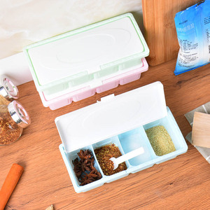 Multi Compartment <b>Kitchen</b> Seasoning Container Set M Size Airtight Layer Type For Solid Condiments Storage - Product Image 2
