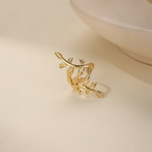 100% S925 Sterling <b>Silver</b> 18K Gold Plated Hypoallergenic Smooth Branch Zircon Minimalist Nature Inspired Ear <b>Cuff</b> Cartilage - Product Image 3