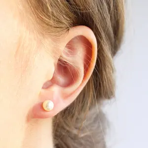Boucles d'oreilles hypoallergéniques en acier inoxydable 316L, bijoux en fausse perle, 6MM, bijoux pour femmes, YE15769