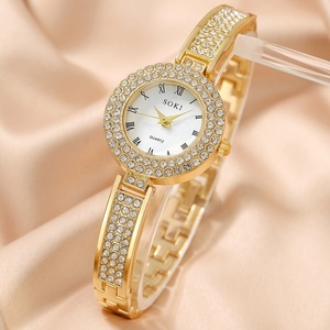 NW1406 5 pièces montre femme ensemble de bijoux mode ronde femmes montre strass collier boucles d'oreilles anneau ensemble - Product Image 2
