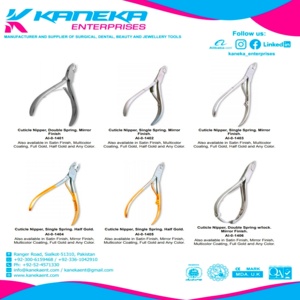 Cortador de metal profesional al por mayor para pedicura, cortador de uñas para pies encarnados original de fábrica, pinzas para cutículas en color cromado dorado - Product Image 5