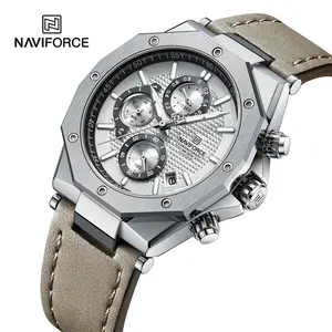 NAVIFORCE นาฬิกาข้อมือ NAVIFORCE 8028,นาฬิกาอนาล็อกควอตซ์สำหรับผู้ชายสไตล์ลำลองนาฬิกาข้อมือกันน้ำ