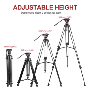 Trípode de aleación de aluminio para videocámara de alta resistencia con cabezal de arrastre fluido diseñado para cámara <span class=keywords><strong>DSLR</strong></span>/SLR - Product Image 2