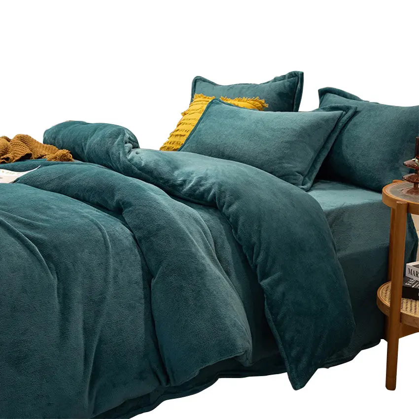 Factory Luxury Bed Sheet For Winter Bedding Duvet Cover Flannel Fleece Set Bedspread