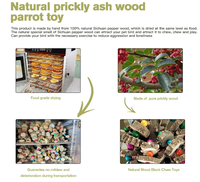 Jouet à mâcher naturel en bois de poivre pour grand perroquet, jouet à déchirer pour perroquet, jouet en bois pour cage à oiseaux
