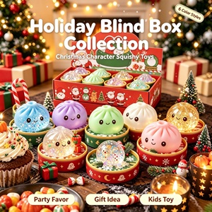 Wholesale <b>Christmas</b> Dumpling Squishy Toy Blind <b>Box</b>, Glitter Stress Relief Squeeze Balls <b>Christmas</b> Squishy Toys - Product Image 4