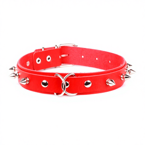 <span class=keywords><strong>Collar</strong></span> de Cuero PU con Anillos en O y Remaches Exagerados, Estilo Punk Gótico, para Aniversario - Product Image 3