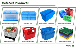 通気用回転箱折りたたみ収納積み重ね可能フルーツ折りたたみバスケット野菜クレートナイロン切削 - Product Image 6