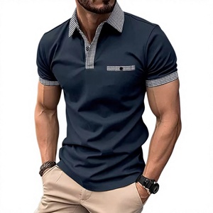 Venta al por mayor de algodón de diseño personalizado de manga corta con estilo para la camisa de polo tela duradera anti-pilling sólido teñido liso para la exportación - Product Image 1