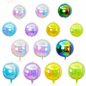Feliz cumpleaños Color metálico Metal plata luz dorada 10 12 15 18 22 32 50 60 pulgadas forma redonda <span class=keywords><strong>globo</strong></span> 4D <span class=keywords><strong>globo</strong></span> de papel de aluminio - Product Image 1