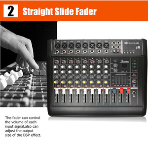 Bộ trộn âm thanh hoạt động GAX-802D Bộ khuếch đại trộn âm thanh tích hợp sân khấu karaoke 48V BT - Product Image 4