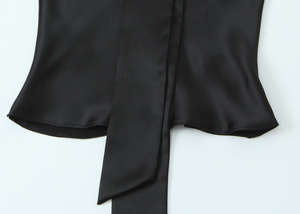 Kemeja wanita 2025 baru modis kasual Joker syal temperamen kemeja dekoratif retro wanita chic kemeja pinggang lengan panjang. - Product Image 5
