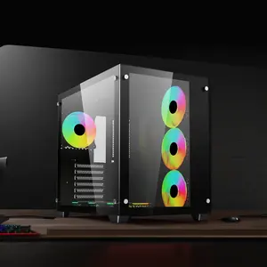 Soeyi grosir casing komputer aksesoris pc tiupan udara langsung ke motherboard menara penuh pc gamer rgb Kabinet untuk pc dengan kipas