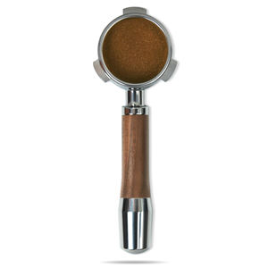 Portafiltro sin Fondo, Compatible con el Portafiltro Barista Express, con Portafiltro de Acero Inoxidable y Mango de Madera de Olivo - Product Image 6