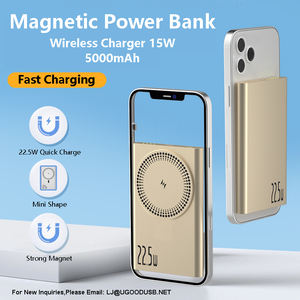 Banque d'alimentation magnétique à charge super rapide Chargeur sans fil Banque d'alimentation sans fil <span class=keywords><strong>en</strong></span> métal et aluminium 5000mAh <span class=keywords><strong>Mag</strong></span> Battery Pack pour iPhone - Product Image 2