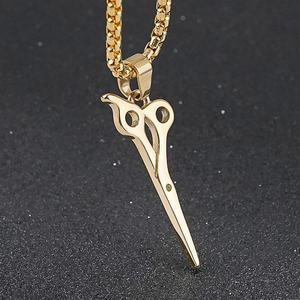 Collar para Hombre, Colgante de Tijeras de Peluquero, Collar con Colgante de Acero Inoxidable, Joyería Punk Moderna para Mujeres y Hombres, Regalo de Cumpleaños - Product Image 1