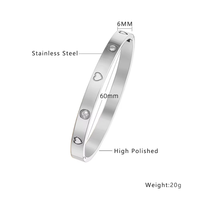 Bracelets tendance en acier inoxydable plaqué or 18 carats avec zircon, motif trèfle porte-bonheur et cœur, pour femmes, prix de gros abordable