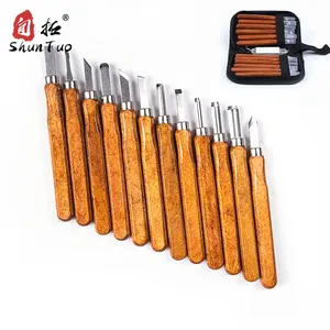  Geschenkdoos Puntenslijper 12 Stuks Graveren Art Craft Hobby Hoge Carbon Staal Whittling Vlees Groente Fruit Houtsnijwerk Mes Set