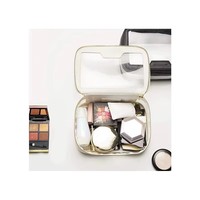Trousse de Toilette et Sac de Voyage Portable Tendance Résistant à l'Eau avec Fermeture Éclair en PU, Poignée Souple, Organisateur d'Essentiels