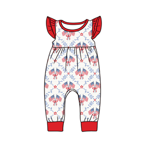 Conjunto de Ropa para Niñas con Estampado de Bandera Estadounidense del 4 de Julio, Lazos con Estrella Occidental, Vestido con Volantes, Pantalones Cortos, Mameluco para Bebé, Ropa para Hermanas - Product Image 3
