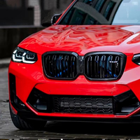 Grille de voiture modifiée pour BMW X3M F97 X4M F98 LCI X3 G01 X4 G02 Grille de pare-chocs avant en fibre de carbone véritable améliorée