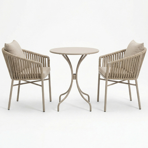 Chaises de jardin modernes au design unique pour l'intérieur et l'<span class=keywords><strong>extérieur</strong></span>, pour restaurant, avec structure en aluminium, table en acier au carbone, ensembles de chaises en corde <span class=keywords><strong>tressée</strong></span> - Product Image 4