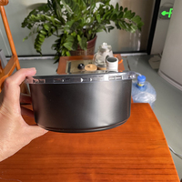 Bol à soupe rond noir jetable robuste avec couvercle transparent, anti-fuite, en PP de qualité alimentaire, pour nouilles, salades, plats à emporter et livraison