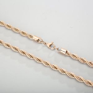 5Mm 5.5Mm Jewelry Men Solid 10K Gold Twisted Rope Chain Gold 14K Necklace Rope Stringless Steel - Product Image 3