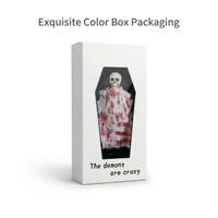 Adornos de Juguete Redondos de Plástico para Halloween, Novedad Eléctrica de Terror, Ataúd 3D Luminoso, Calavera con Luz Completa, Decoración y Accesorios de Broma