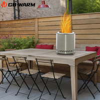 Chauffe-terrasse extérieur moderne en acier inoxydable, sans fumée, à granulés de bois, pour table